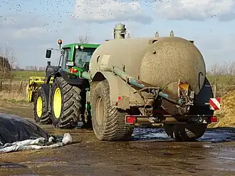 Achteraanzicht van giertank