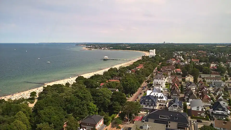 uitzicht op Timmendorfer Strand vanuit het noorden