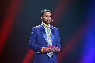 Timoer Mirosjnytsjenko tijdens het Junior Eurovisiesongfestival 2013.