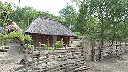 Traditionele Timorese woning.