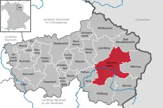 Kaart van Tirschenreuth