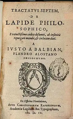Titelblad Tractaus Septum ... (1599)
