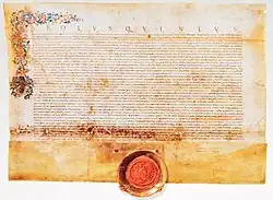Het diploma uit 1533