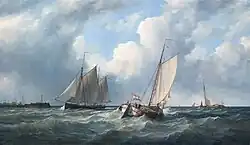 Zeilschepen voor een haveningang(1997). De Typische Friese Tjalk had een platte bodem en aan ieder zijde van het schip een zwaard. De Lengte van een tjalk kon variëren van 12 tot 25 meter, en hadden een laadvermogen tussen de 12 en 150 ton. Kleinere tjalken werden van 12 tot 30 ton werden in Friesland skûtsje genoemd.