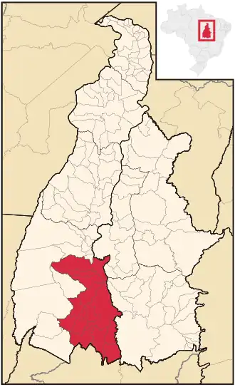 Ligging van de Braziliaanse microregio Gurupi in Tocantins
