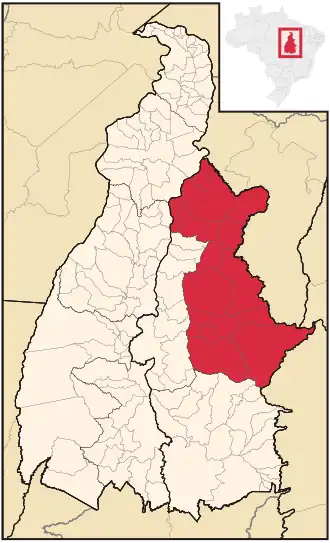 Ligging van de Braziliaanse microregio Jalapão in Tocantins