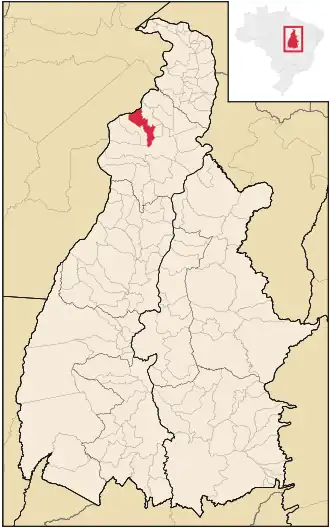 Kaart van Aragominas