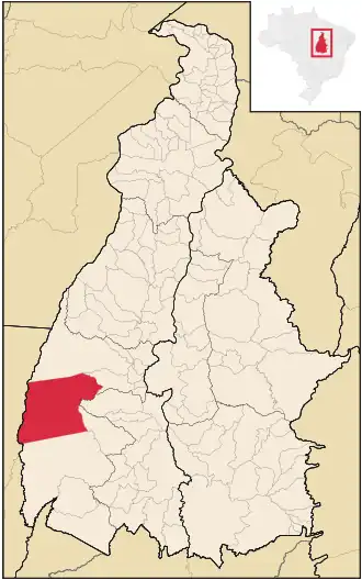 Kaart van Lagoa da Confusão