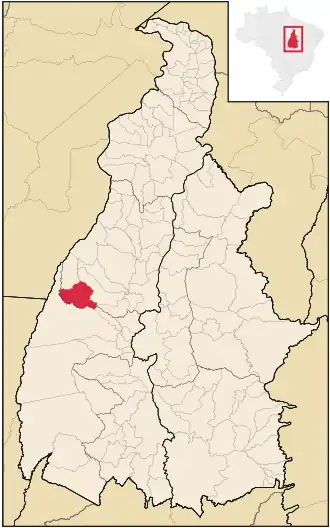 Kaart van Marianópolis do Tocantins