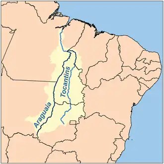 Stroomgebied van de Tocantins met de Araguaia