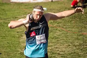 Tomasz Majewski in actie in 2013.