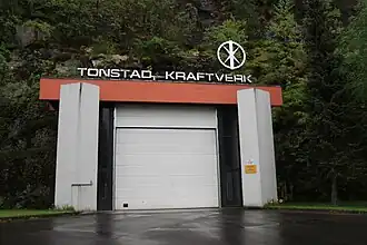 ingang van waterkrachtcentrale Tonstad