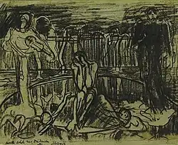 Eerste schets voor De drie bruiden, 1891.