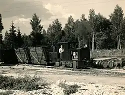 Het spoor in gebruik bij de turfbrikettenindustrie