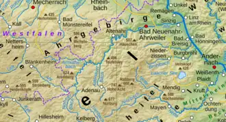 Kaart van Ahrgebergte