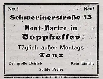 Advertentie voor de Topkeller (1929)