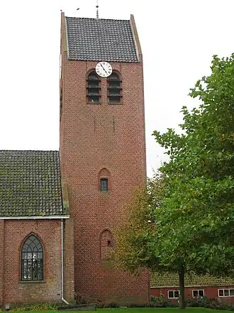 Toren uit 1658 van de Nicolaaskerk van Kloosterburen