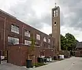de toren van de Onze Lieve Vrouwe van Lourdeskerk