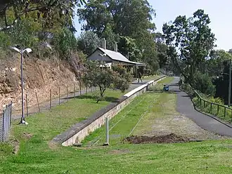 Het voormalige spoorwegstation