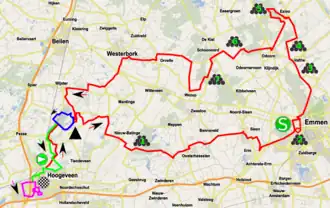 Routekaart van de Ronde van Drenthe 2017