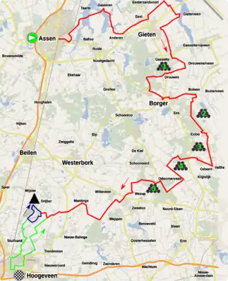 Routekaart van de Ronde van Drenthe 2022