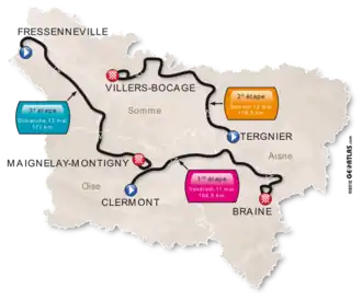 Routekaart van de Ronde van Picardië 2012