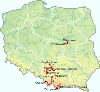Routekaart van de Ronde van Polen 2011