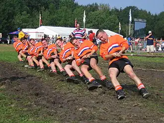 Nederlands Jeugdteam tijdens het WK Touwtrekken 2006 te Assen