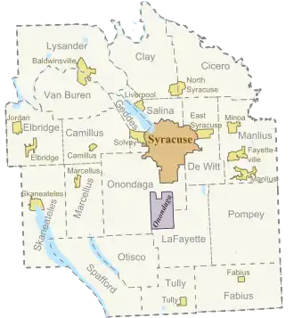 Kaart van Onondaga County