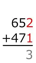 stap 1: 2+1=3