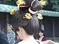 Chignon van geisha's, op de rug gezien