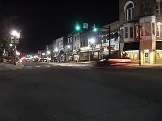 Downtown van Valparaiso bij nacht