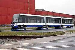 Škoda 15T1 Riga, gereed voor aflevering bij de fabriek in Plzeň (Tsjechië); 2010.