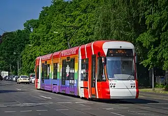 Een Cityrunner in de Uerdinger Straße.