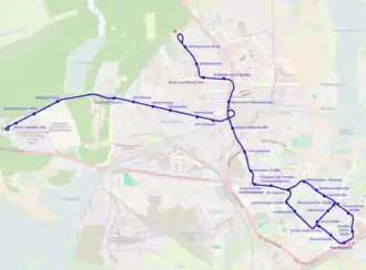 Netwerkkaart van de Tram van Brandenburg an der Havel