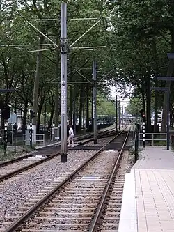 Het spoor richting Station Zuid.