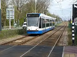 Tramlijn 17 nabij Station Lelylaan; 2021.