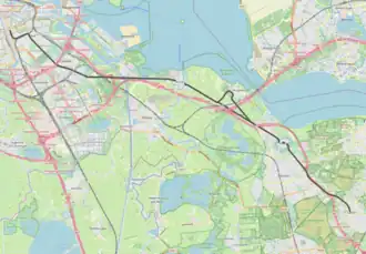 Tramlijn Amsterdam - Laren op de kaart
