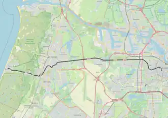Tramlijn Amsterdam - Haarlem - Zandvoort op de kaart