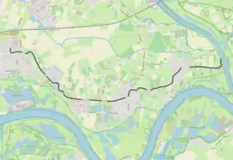 Tramlijn Bemmel - Pannerden op de kaart