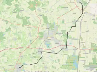 Tramlijn Coevorden - Ter Apel op de kaart
