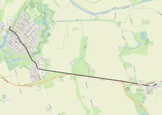Tramlijn Draaibrug - Sluis op de kaart