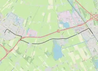 Tramlijn Heerenveen - Joure op de kaart