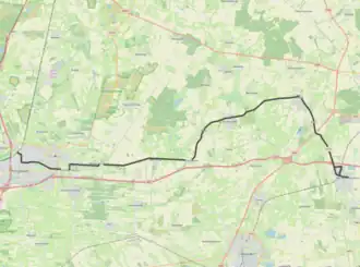 Tramlijn Hoogeveen - Nieuw-Amsterdam op de kaart