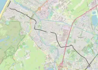 Tramlijn Leiden - Katwijk op de kaart