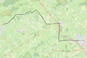 Tramlijn Lippenhuizen - Oosterwolde op de kaart
