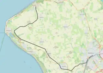 Tramlijn Middelburg - Domburg op de kaart