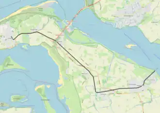 Tramlijn Middelharnis - Ouddorp op de kaart
