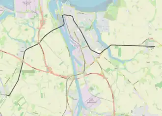 Tramlijn Philippine - Zaamslag op de kaart