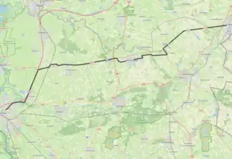 Tramlijn Zwolle - Coevorden op de kaart